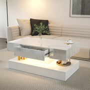 16.93'' Modern High LED White Coffee Table for Living Room
